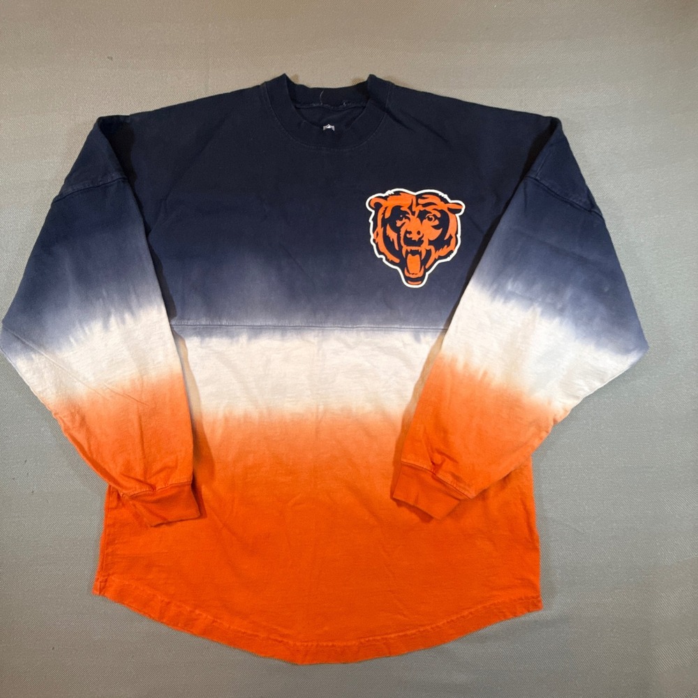NFL Pro Line Chicago Bears Spirit Jersey Ombre Dip Dye Long Sleeve Small 2047
